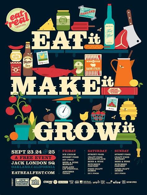 Great Use Of Type In The Illustration Food Festival Poster Event