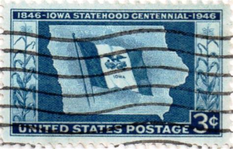Us Postage Stamp 3 Cents Iowa Statehood Centennial 1846 1946
