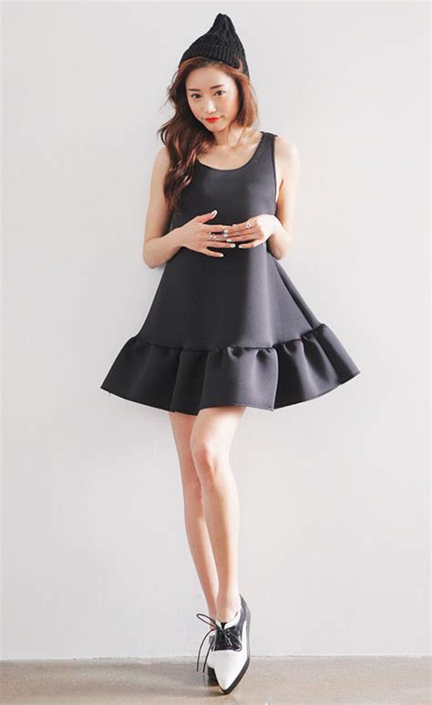 [stylenanda] Cushion Frilly Flare Sleeveless Dress Kstylick Latest Korean Fashion K Pop