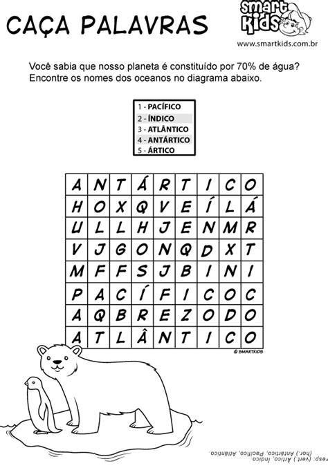 Garantir a segurança, evitar a fraude e corrigir erros. Atividade Oceanos Caça-Palavras - Atividades - Smartkids