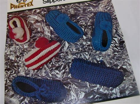 Knitting Pattern Phentex Slippers Pantoufle Grandmas Original Etsy Canada