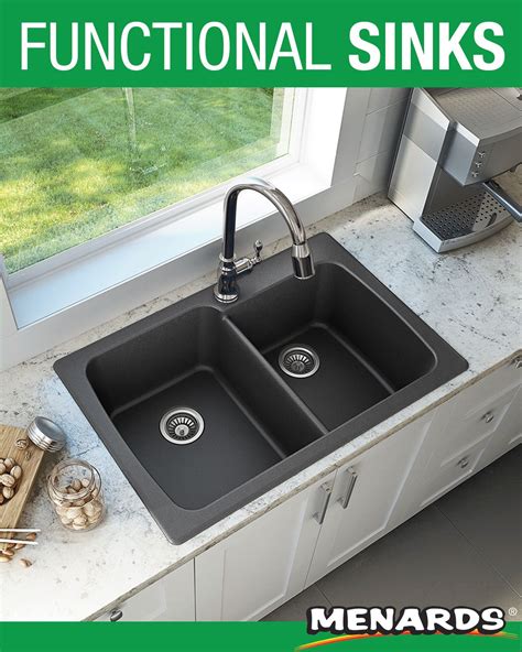 Topmount vs undermount kitchen sink. This Menards exclusive sink is made from 80% granite ...