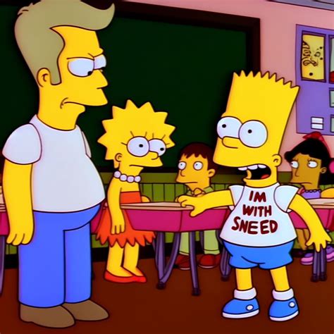 Bart Im With Sneed T Shirt 90s Simpsons Screencap Ai Prompt Know Your Meme