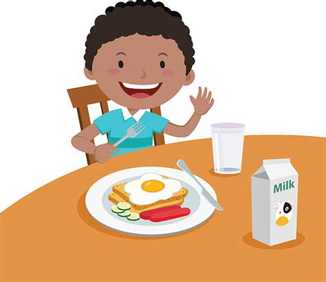 Kid Eating Breakfast Clipart Free Images At Clker Com
