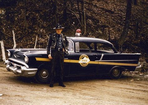 Vintage Handsome Men 50s 60s Kentucky State Police 1957 Chevy