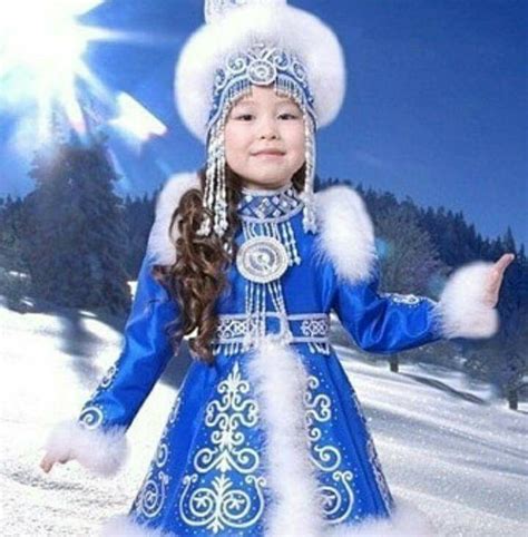 Beautiful Sakha Child In Amazing Traditional Costume Yakutia Russia