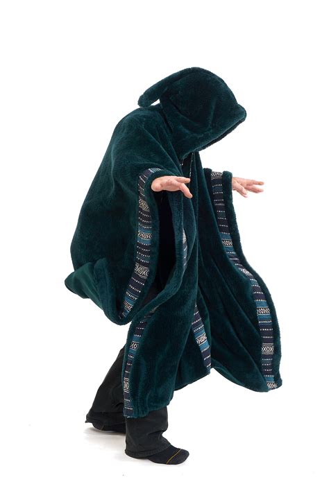 Mens Furry Pixie Wizard Hooded Poncho Pagan Cloak Altshop Uk