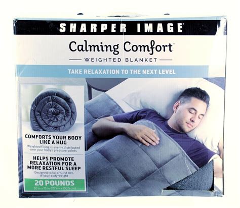Sharper Image Calming Comfort 20 lbs. Weighted Blanket Gray Soft Plush
