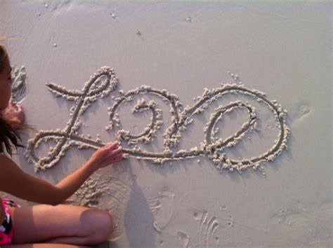 Love Sand Girl Sea Beach Write Saying 4loveimages