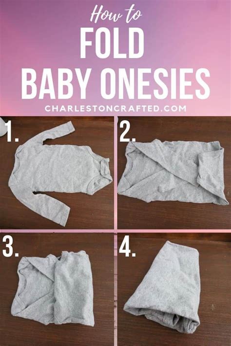 Turn so the edge is facing front on top and place neatly in drawer. Step by step guide - how to fold baby onesies bodysuits # ...