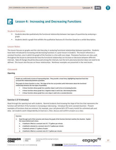 Lesson 4 Increasing And Decreasing Functions