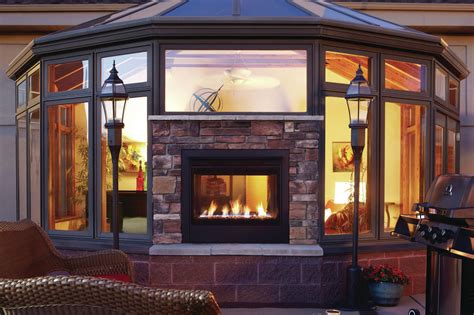 Double Sided Gas Fireplace Indoor Outdoor Fireplace Design Ideas