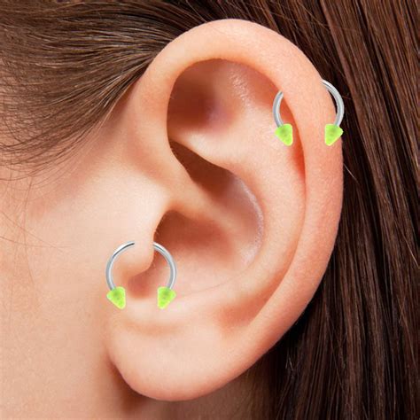 This is how we live. Cartilage Tragus Horseshoe Rings with Acrylic Spike Beads