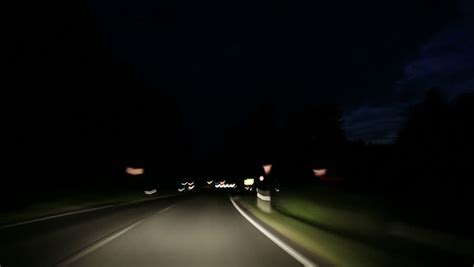 Timelapse Pov Of Car Driving At Night On A Highway Full Hd Stock