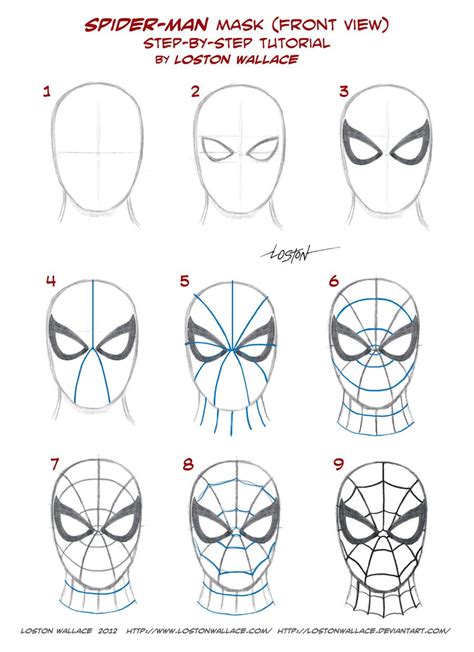 How To Draw Spidermans Face Step By Step Bhars1984 Catill