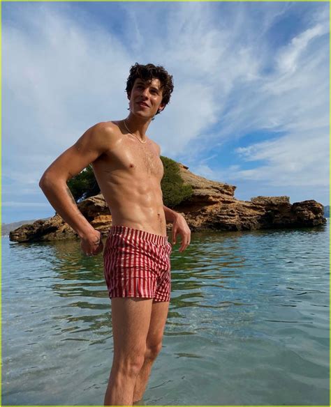 Shawn Mendes Goes Shirtless In Spain Flaunts Body In Short Swim Trunks