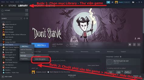Hướng dẫn Hide / Unhide Game trong Library STEAM