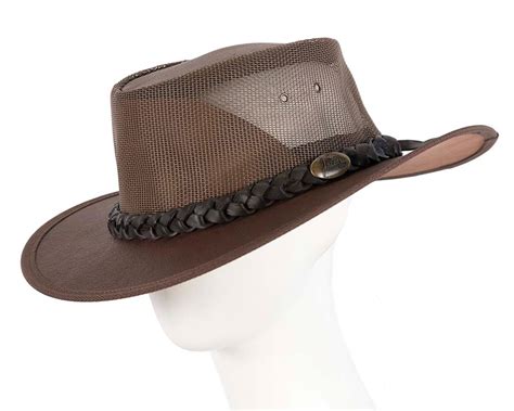 Brown Australian Kangaroo Leather Cooler Jacaru Hat Online In Australia