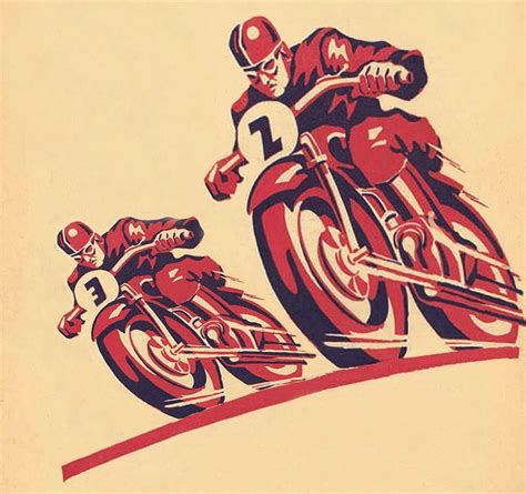 Vintage Motorcycle Art Inazuma Café Racer