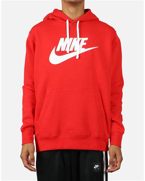 Nike Nsw Club Fleece Pullover Hoodie In Red For Men Lyst