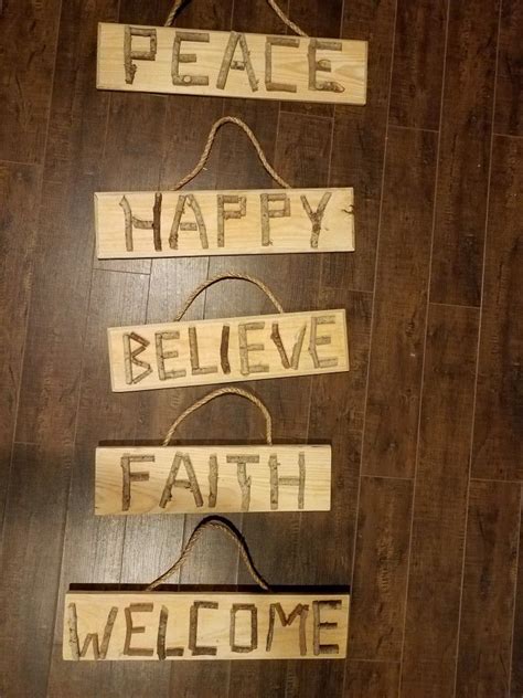 He Made These Signs Out Of Sticks Decor Woodworking Wood