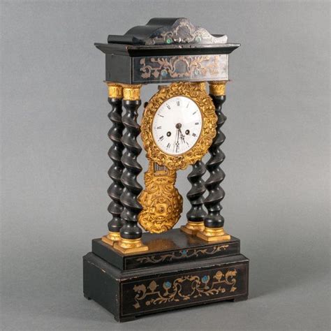 French Column Mantle Clock With Marquetry Twisted Columns Catawiki