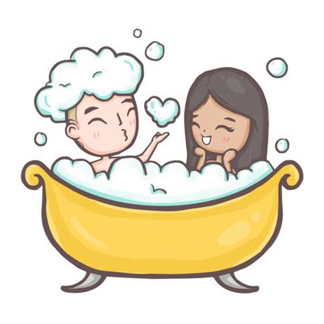 Drawing Of The Couple Showering Together Illustrations Royalty Free