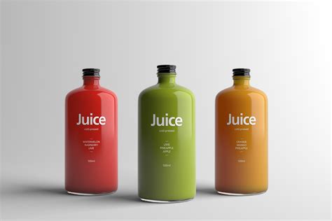Juice Bottle Packaging Mock Up On Behance