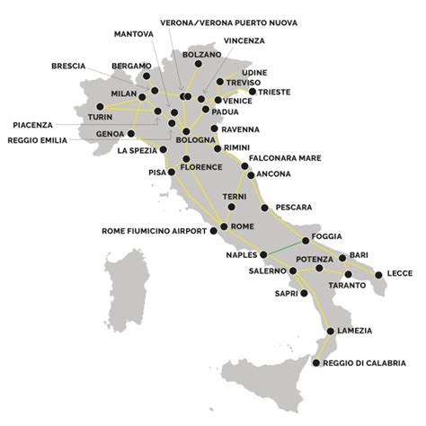 Europe Rail Map Italy