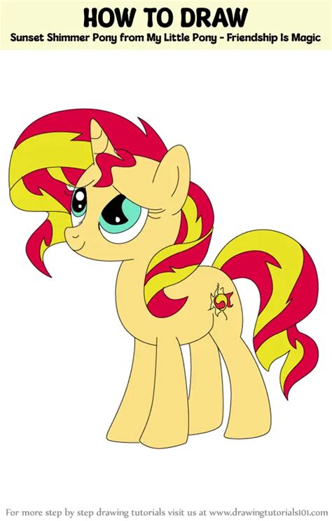 How To Draw Sunset Shimmer Pony From My Little Pony Friendship Is