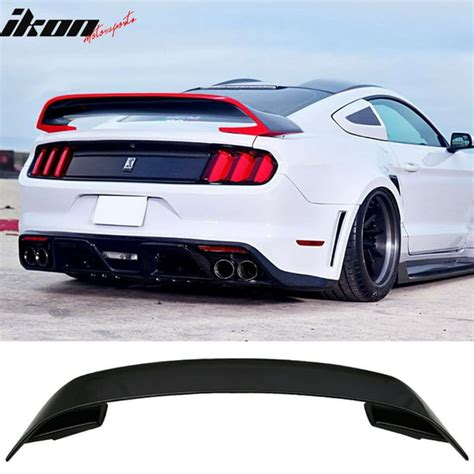 15 18 Ford Mustang Gt350 Style V2 Rear Black Trunk Abs Spoiler Wing