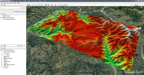 Layers Creating A Color Topographic Map In Google Earth With D Model Altitude Data