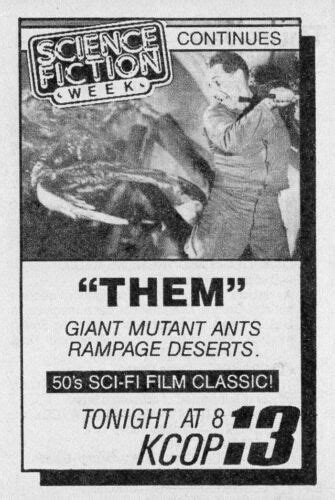 1986 Kcop Los Angeles Tv Horror Movie Promo Ad ~ Them Giant Mutant Ants