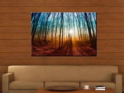 Glow In The Dark Canvas Wall Art Autumn Magical Forest Etsy