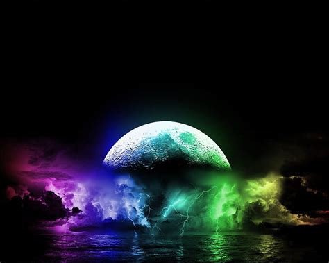 Cool Lightning Background A Really Cool And Colorful Moon And