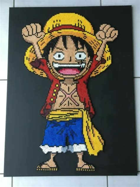 PIXEL ART Perles A Repasser Tableau De Luffy Dans One Piece EUR 75 00