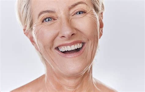 Dentist Veneers Or Dentures In Senior Woman Mouth Or Teeth Looking
