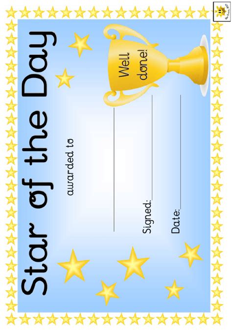 Professional Star Award Certificate Template Free Gift Certificate