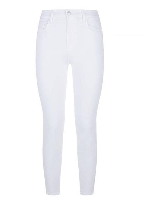 J Brand Alana High Rise Cropped Super Skinny Jeans White