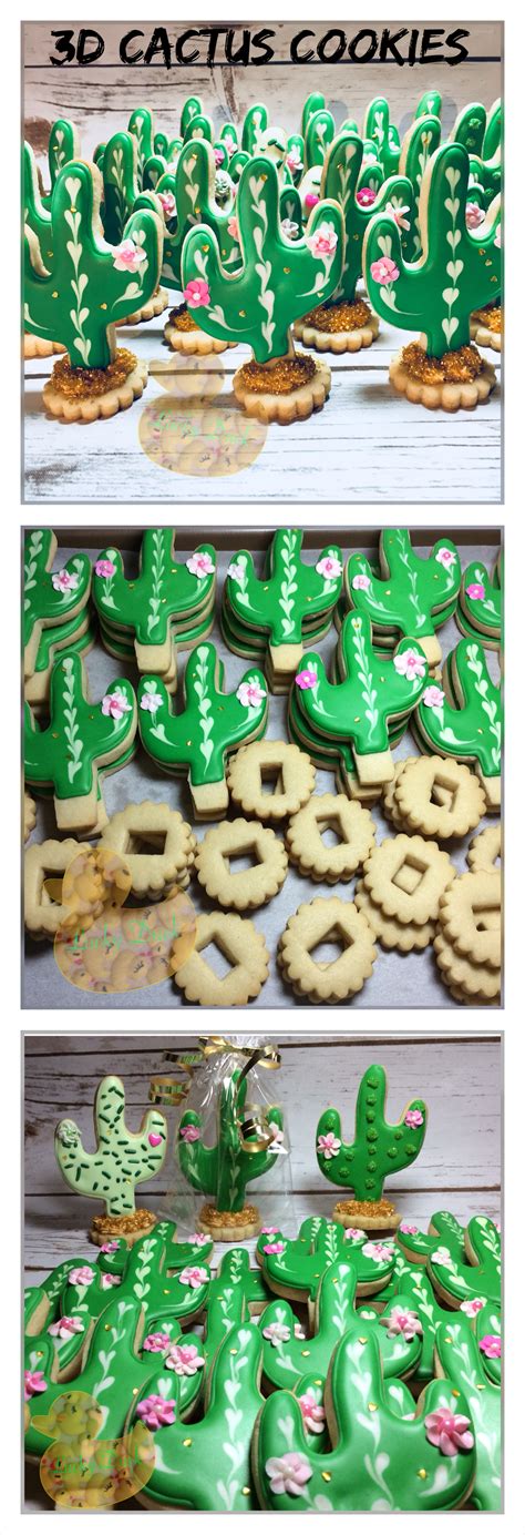 3d Cactus Cookies Cinco De Mayo Cookies Decorated Sugar Cookies With