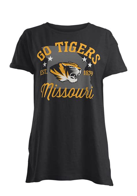 Missouri Tigers Womens Black Abingdon Short Sleeve T Shirt How To Roll Sleeves Missouri