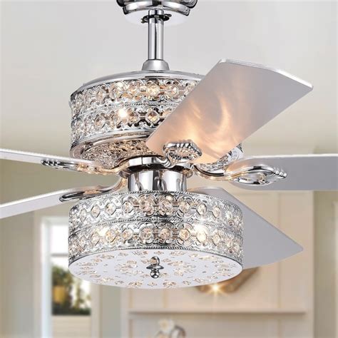 Shop Empire Deux 5 Blade Silver Chandelier Ceiling Fan 52 Inch With