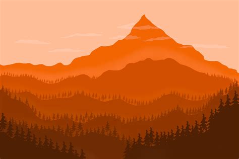 Minimalist Mountain Landscape 4k Wallpaper