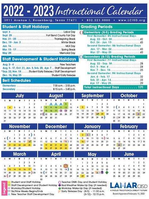 Lamar Cisd Calendar 2025-2026
