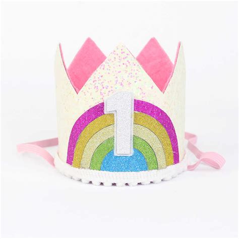 Happy 1st Birthday Hats Glitter Hat First Birthday Crown Boys And Girls