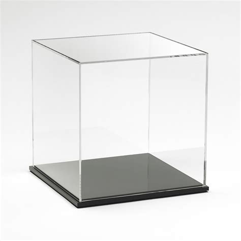 acrylic display box 10 x 10 x 10 with black base shoppopdisplays