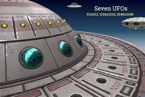 Seven Ufos 3d 宇宙飞船 Unity Asset Store