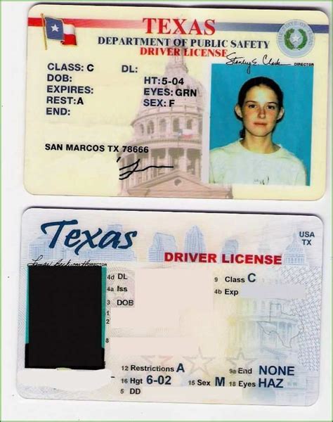 Printable Editable Texas Temporary Paper Id Template Download Your