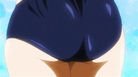Takami Akio Nijou Aki Maken Ki Animated Animated  1girl Ass Bent Over Blue Hair