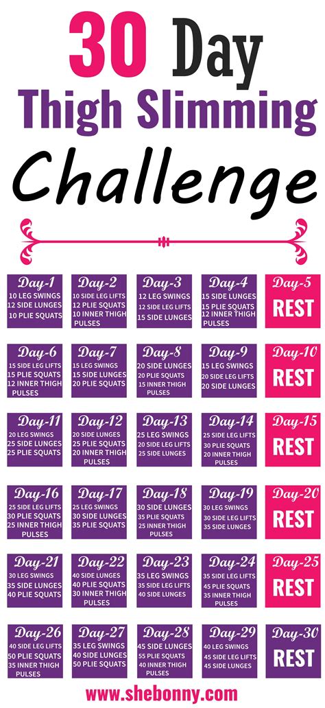 30 Day Inner Thigh Challenge Printable Printable Calendar 2020 2021